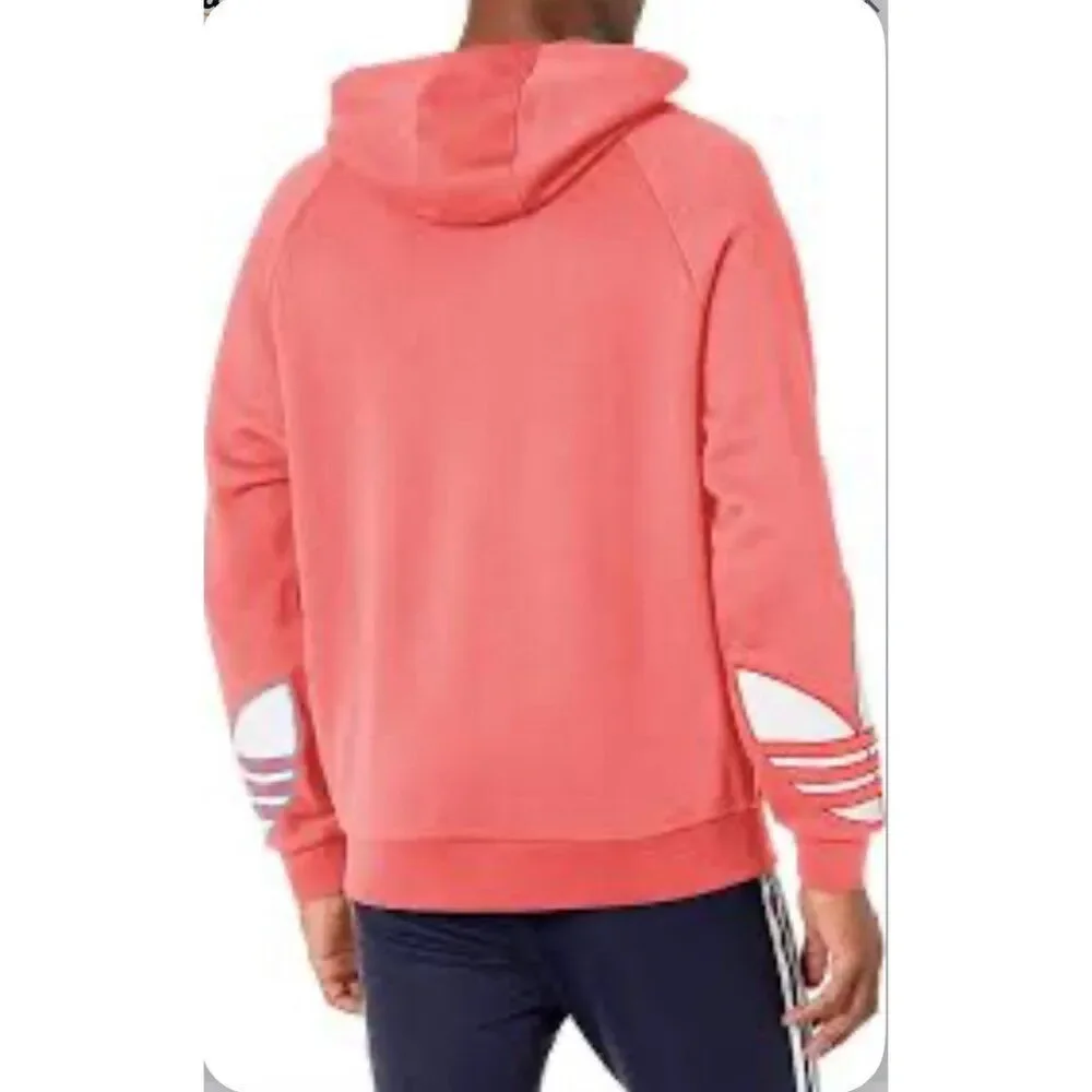 Adidas Men’s Tricolor Trefoil Hoodie Hazy Rose Sweatshirt Size M